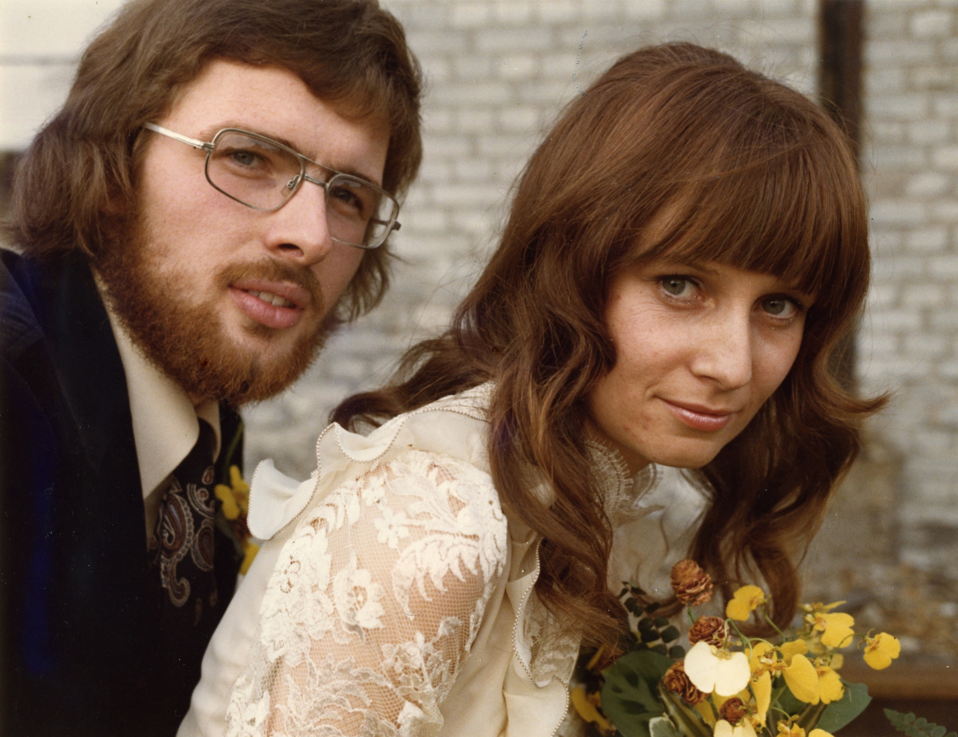 Gerrit en Marian op hun trouwdag, 15 oktober 1975